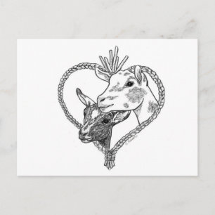 Nigerian Head in Heart Postkarte