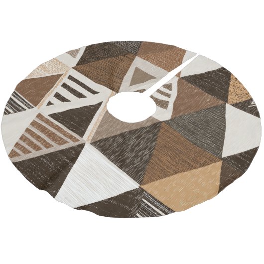 Nigerian patterns on a triangles background polyester weihnachtsbaumdecke (Schrägansicht)