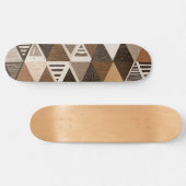 Nigerian patterns on a triangles background skateboard (Horizontal)