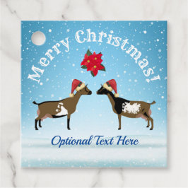 Nigerianer Zwarf Milchziege Weihnachten im Schnee Geschenkanhänger