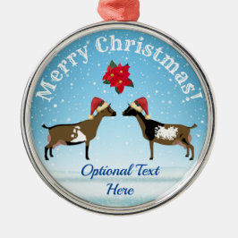 Nigerianer Zwarf Milchziege Weihnachten im Schnee Ornament Aus Metall
