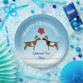 Nigerianer Zwarf Milchziege Weihnachten im Schnee Pappteller (Party)