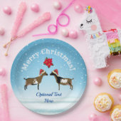 Nigerianer Zwarf Milchziege Weihnachten im Schnee Pappteller (Party)