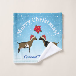 Nigerianer Zwarf Milchziege Weihnachten im Schnee Waschlappen