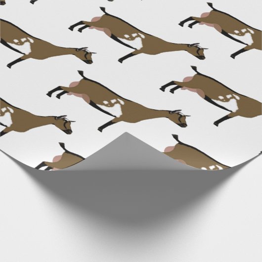 Nigerianer Zwarf Milchziegenfarm auf Weiß Geschenkpapier (Ecke)