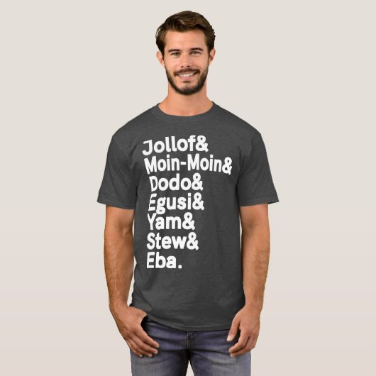 Nigerianische afrikanische Lebensmittel Jollof Ric T-Shirt (Vorne ganz)