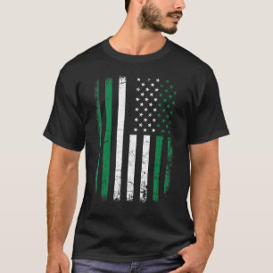Nigerianische amerikanische Flagge Nigerias Roots T-Shirt