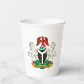 Nigerianische Fahne-Wappenpapiertassen Pappbecher (Rückseite)