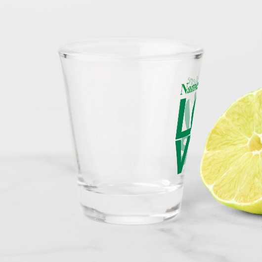 Nigerianische Fahnenflagge für grüne LIEBE Persona Schnapsglas (Links)