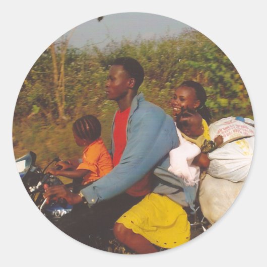 nigerianische Familie Runder Aufkleber (Vorderseite)