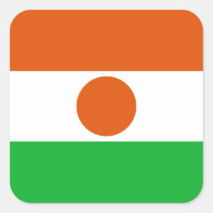 Nigerianische Flagge, Flagge Niger Quadratischer Aufkleber