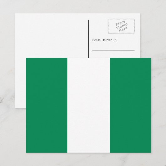 Nigerianische Flagge, Flagge Nigerias Postkarte (Vorne/Hinten)