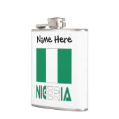 Nigerianische Flagge Schwarze Personalisierung Flachmann (Links)