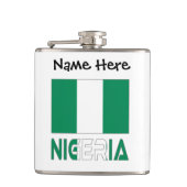 Nigerianische Flagge Schwarze Personalisierung Flachmann (Vorderseite)
