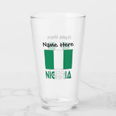 Nigerianische Flagge Schwarze Personalisierung Glas (Rückseite)