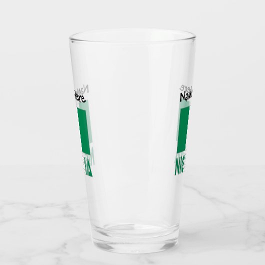 Nigerianische Flagge Schwarze Personalisierung Glas (Links)