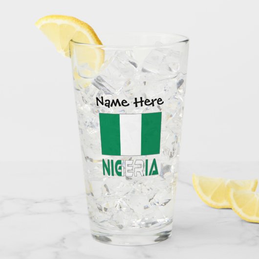 Nigerianische Flagge Schwarze Personalisierung Glas (Vorderseite Ice)