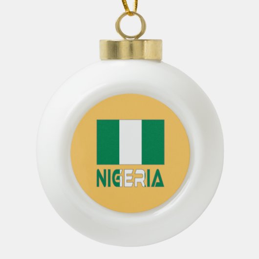 nigerianische Flagge und Nigeria Keramik Kugel-Ornament (Vorderseite)