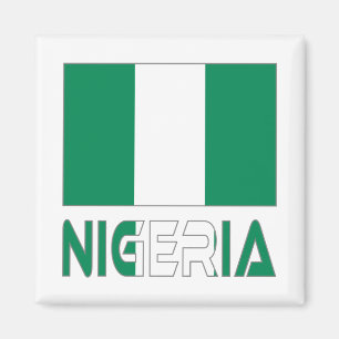 Nigerianische Flagge und Nigeria Magnet