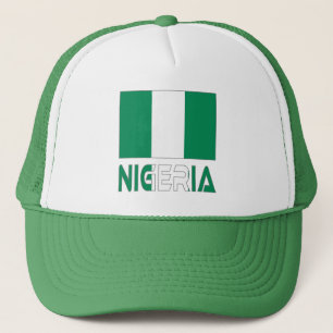 Nigerianische Flagge und Nigeria Truckerkappe
