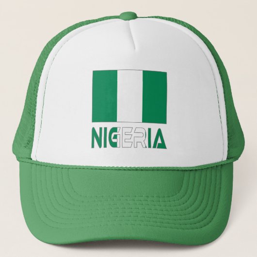 nigerianische Flagge und Nigeria Truckerkappe (Vorderseite)