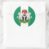 Nigerianische Flagge und Wappen, Flagge Nigerias Runder Aufkleber (Tasche)