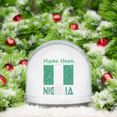 Nigerianische Flaggen-Grüne Personalisierung Schneekugeln (Weihnachten)