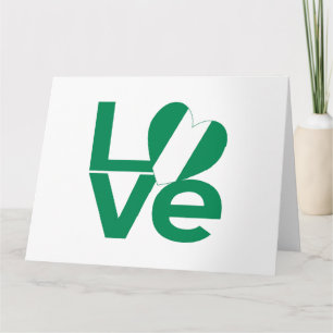 Nigerianische grüne LOVE-Herzflagge  Karte