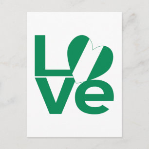 Nigerianische grüne LOVE-Herzflagge Postkarte
