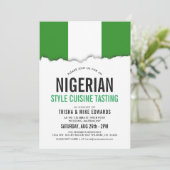 nigerianische Küche| Party Flag Einladend Weiß Einladung (Stehend Vorderseite)