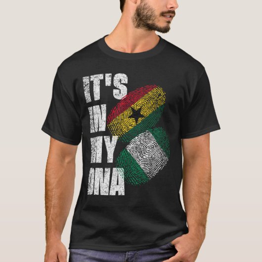 Nigerianische und ghanaische DNA-Fahne T-Shirt (Vorderseite)