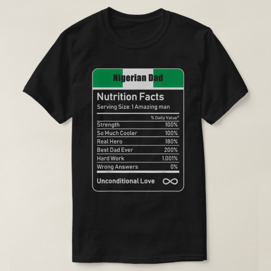 Nigerianische Vater Ernährung Fakten Fathers Day G T-Shirt (Design vorne)