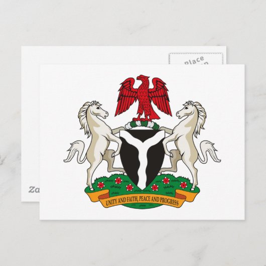 Nigerianische Wappen-Postkarte Postkarte (Vorne/Hinten)