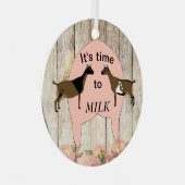 Nigerianische Zwergziege - Milchzeit Ornament Aus Metall (Vorderseite Rechts)