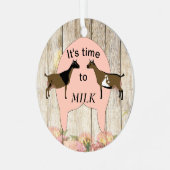 Nigerianische Zwergziege - Milchzeit Ornament Aus Metall (Vorderseite links)