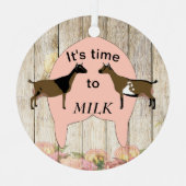 Nigerianische Zwergziege - Milchzeit Ornament Aus Metall (Vorderseite)