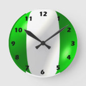 nigerianisches Flaggendesign Runde Wanduhr (Vorderseite)