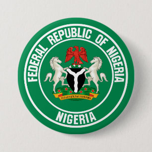 Nigerianisches Rundschild Button