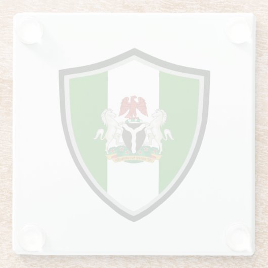 nigerianisches Wappen Glasuntersetzer (Rückseite)