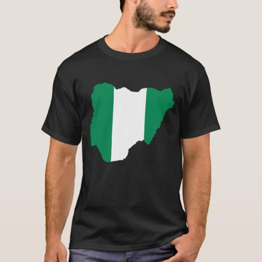 Nigerias Flagge auf der Karte T-Shirt (Vorderseite)