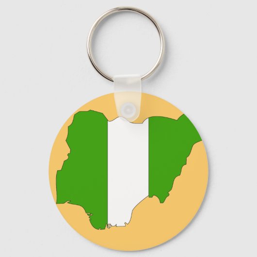 Nigerias Flaggenkarte Schlüsselanhänger (Vorderseite)