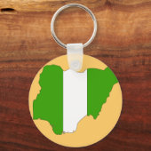 Nigerias Flaggenkarte Schlüsselanhänger (Vorderseite)