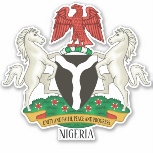 Nigerias nationale Wehrmedaille Aufkleber (Vorderseite)