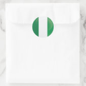 Nigerias Round-Icon-Flagge Runder Aufkleber (Tasche)