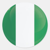 Nigerias Round-Icon-Flagge Runder Aufkleber (Vorderseite)
