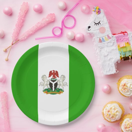 Nigerias Wappen Pappteller (Party)