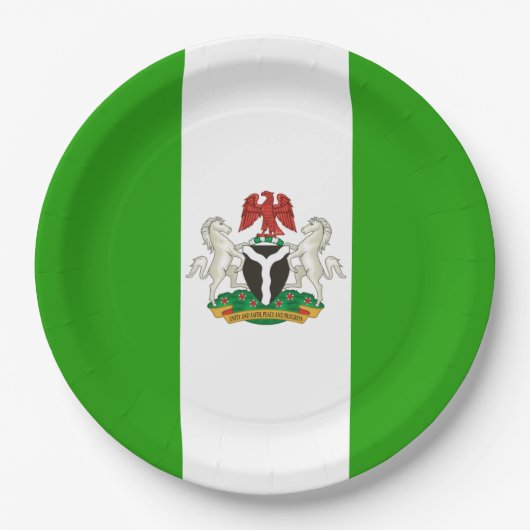 Nigerias Wappen Pappteller (Vorderseite)
