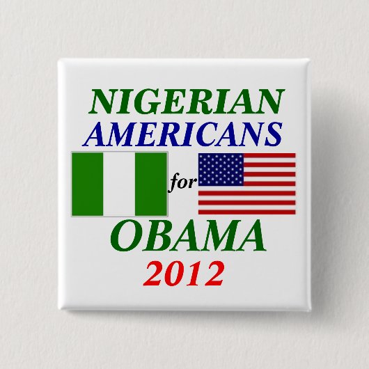 Nigerische Amerikaner für Obama Button (Vorderseite)