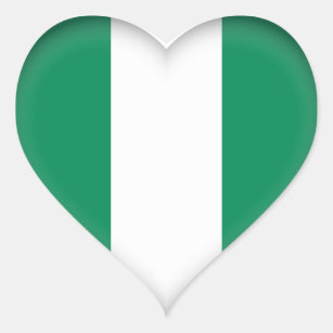 (Nigerische) Flagge Nigerias Herz-Aufkleber