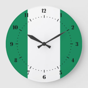 Nigerische Flaggenuhren Große Wanduhr